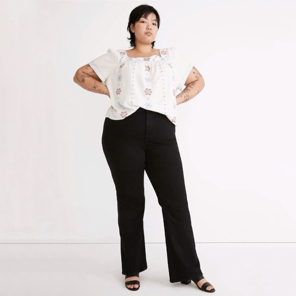 NEW Madewell The Plus Perfect Vintage Flare Jean Sherborn Wash Black 14W - Picture 1 of 16